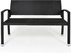 Casaria Polyrattan Tuinbank – 2 Zits UV-bestendig - Zwart -Tuin En Buiten 1200x901 13