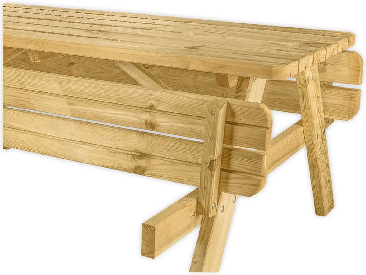Goedkopepicknicktafels.nl | 180cm Lange Picknicktafel | Tuintafel 6 Persoons | De Luxe 180cm Lang | Geïmpregneerd Grenen Hout! 3 Goedkopepicknicktafels.nl | 180cm Lange Picknicktafel | Tuintafel 6 Persoons | De Luxe 180cm Lang | Geïmpregneerd Grenen Hout! - Afbeelding 3