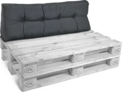 Beautissu Style – Palletkussen Set – 1x Zitkussen 120x80 Cm & 1x Rugkussen 120x40 Cm – Graphiet Grijs -Tuin En Buiten 1200x913 1