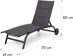 Blumfeldt Limala Tuinstoel - Ligstoel - Relaxstoel - Rugleuning In 6 Standen Verstelbaar - 2 Vielen - Draagkracht: Max. 150 Kg -Tuin En Buiten 1200x918 6