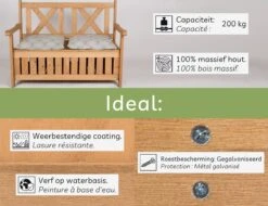 Needs&wants® Houten Tuinbank Met Opbergruimte, 2-zits Kistbank Houten Klassieke Bank Opslag, Grote Tuinopbergbank Van Massief Hout Weerbestendig Voor Buiten Tuin, Balkon, Terras, 115x61x85 Cm, Donker-bruin -Tuin En Buiten 1200x922 4