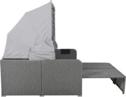 Polyrattan Patio Rieten Meubels Set Voor 2 Personen-Outdoor Rattan Sofa Set Met Intrekbare Luifel-lounge Bank-PE Rotan Loveseat Voor Achtertuin Veranda Tuin Zwembad Balkon-grijs -Tuin En Buiten 1200x929 2