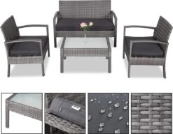 Casaria Polyrattan Loungeset – 2 Stoelen 1 Bank 1 Tafel - Antraciet 18 Casaria Polyrattan Loungeset – 2 Stoelen 1 Bank 1 Tafel - Antraciet -Tuin En Buiten 1200x931 1