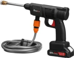 Merkloos Elektrische Accu-Hogedrukreiniger - 1.2mpa - Multifunctioneel Mondstuk - Draagbaar Oplaadbaar Snoerloos - Reinigingsspuitpistool - Met Rijke Accessoires - Voor Auto, Tuin, Terras, Raam - Zwart -Tuin En Buiten 1200x935 4