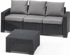 Allibert California Chaise Longue Loungeset - 3 A 4 Personen - Grafiet -Tuin En Buiten 1200x939