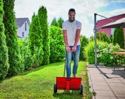 Einhell Strooiwagen GC-SR 12 (12 L - 45 Cm Strooibreedte - Dubbele Duwstang - Kliksluiting Aan Beide Zijden - Verstelhendel - Corrosiebestendige Rol - Behuizing Van Breukvast Kunststof) -Tuin En Buiten 1200x949 1