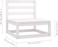 Decoways - 6-delige Loungeset Met Kussens Massief Grenenhout Wit -Tuin En Buiten 1200x958