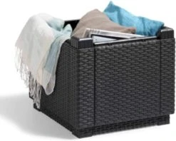 Allibert Opbergpoef Met Deksel - Opbergbox - Bijzettafel Buiten - Tafel - Tuintafel - Opberger -Tuin En Buiten 1200x964