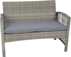 Merkloos Tuin Loungeset Grijs / Bruin - Lounge Set Tuin - Relax Bank - Lounge Bank Tuin - Tuinbank - Loungebank - Tuinset/ Loungebank - Tuinset - Tuinstoel - Loungeset - Rattan Tuinmeubilair - Poly Rotan Tuinmeubelen - Grijs / Bruin -Tuin En Buiten 1200x965