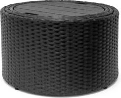 Casaria Polyrattan Zonne-Eiland Ø185cm – Incl. Kussens - Zwart Crème -Tuin En Buiten 1200x976 1