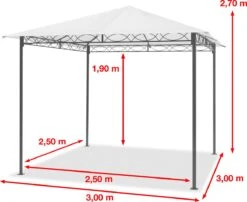 Tuinpaviljoen 3x3 M Waterdicht Paviljoen Met 4 Zijwanden Tuintent Ca. 180 G/m² Dakzeil In Crème Partytent -Tuin En Buiten 1200x980