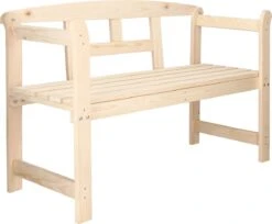 Merkloos Springos Tuinbank | Tuinbankje | Zitbank Buiten | Naaldhout | 119 X 78 X 45 Cm | Licht -Tuin En Buiten 1200x989 2