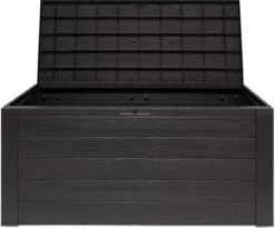 Merkloos Woody Tuin Opbergbox - 324 Liter 45x120x60 Cm - Tuinkussenbox - Antraciet/bruin -Tuin En Buiten 1200x996