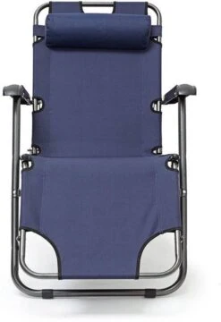 Relaxdays Ligstoel Inklapbaar - Ligbed Met Hoofdsteun - Strandstoel Verstelbaar - Camping - Donkerblauwe -Tuin En Buiten 823x1200 7