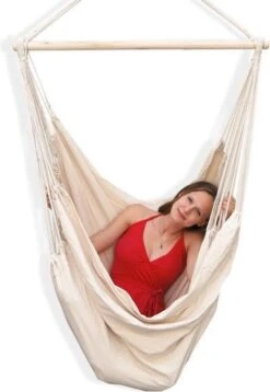 XXL 2 Persoons Hangstoel 185x130 - Zit Hangmat Met Spreidstok Tot 150 Kg - Binnen En Buiten -Tuin En Buiten 829x1200 2