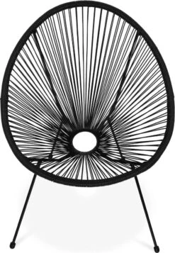 Set Van 2 Design Stoelen Ei-vormig - Acapulco Zwart - Stoelen 4 Poten Retro Design, Plastic Koorden, Binnen/buiten 8 Set Van 2 Design Stoelen Ei-vormig - Acapulco Zwart - Stoelen 4 Poten Retro Design, Plastic Koorden, Binnen/buiten -Tuin En Buiten 830x1200 1