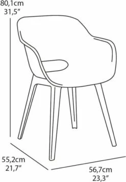 Allibert Akola Tuinstoelen - 2 Stuks -56,5x55x80cm - Donkergrijs -Tuin En Buiten 834x1200 1