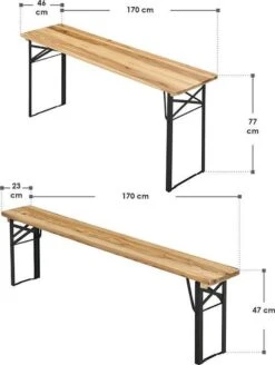 Merkloos Biertafelset / Bierbank - 3-delig - 170cm -Tuin En Buiten 905x1200 3