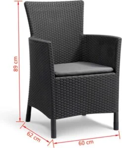 Allibert Iowa Tuinstoel - 60x62x89cm – Grafiet -Tuin En Buiten 996x1200