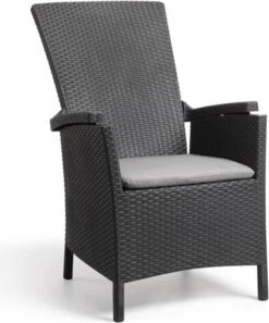 Allibert Vermont Verstelbare Tuinstoel - 64x68x107cm - Grafiet -Tuin En Buiten 998x1200